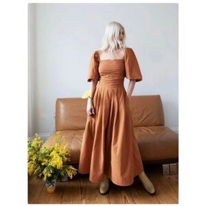 FREE PEOPLE ENDLESS SUMMER AIN’T SHE A BEAUT SMOCKED MIDI DRESS TERRA Sz S